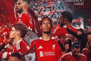 利物浦发布对阵维拉海报:范戴克、萨拉赫、埃基蒂克、索博出镜